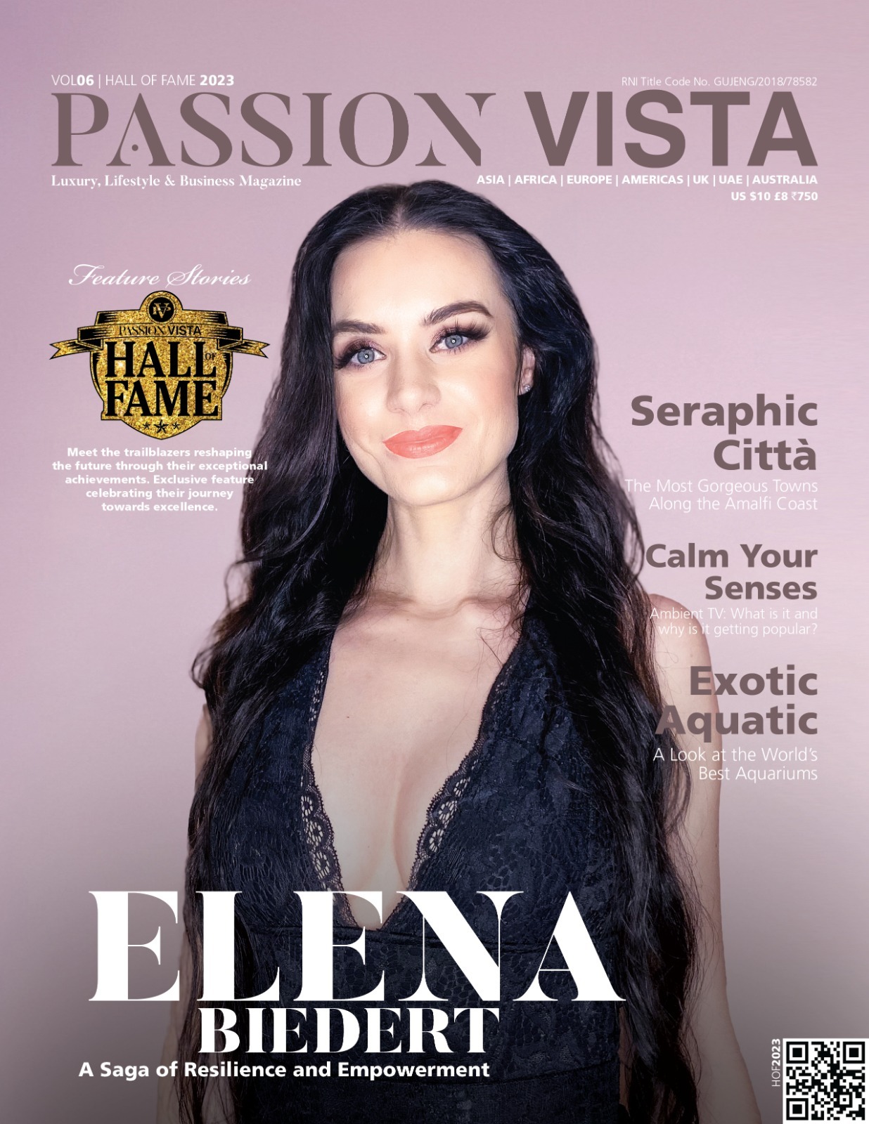 Elena Biedert on the cover of PASSION VISTA Magazine, Hall of Fame 2023 Elena Biedert on the cover of PASSION VISTA Magazine, Hall of Fame 2023