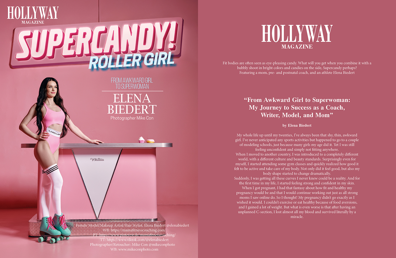 A story of Elena Biedert featured in HOLLYWAY Magazine Spread A story of Elena Biedert featured in HOLLYWAY Magazine