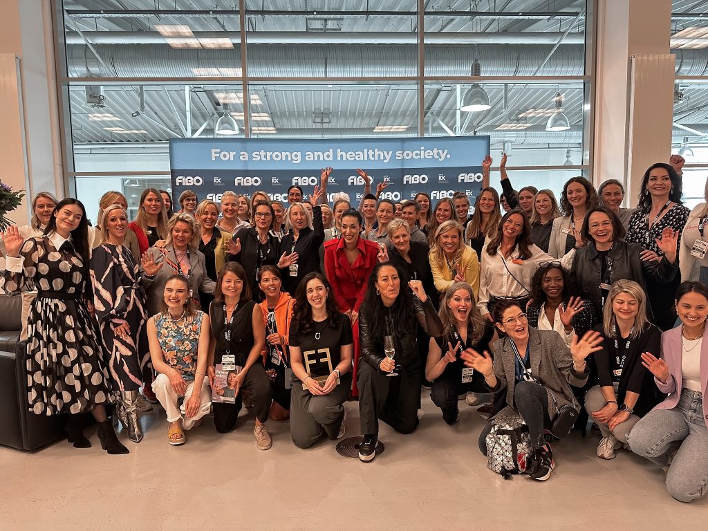 Elena Biedert with all female professionals during the Ladies Lunch at FIBO trade show during RX Female Award cerermony