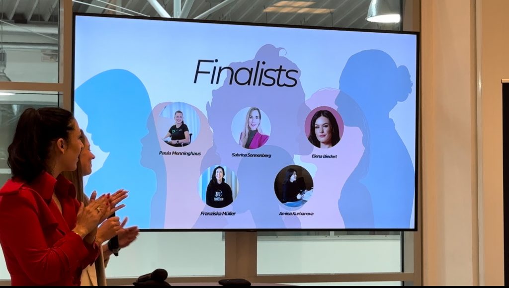 Elena Biedert shown as one of the finalists at Ladies Lunch at FIBO trade show during RX Female Award